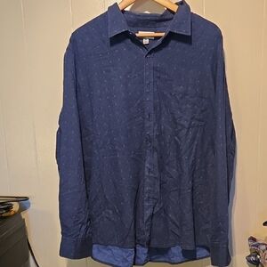 Haggar Navy Casual Button Down Shirt